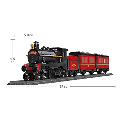 YBLOC Juguetes De Bloques De Construcción Moc De Tren De Vapor con Vía De Tren, Juego De Construcción De Tren De Vapor Retro Compatible con Lego