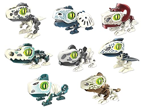 Ycoo Robot Dinosaurio en su Huevo Sorpresa para Construir-Sonido y Efectos de luz-8 Biopods coleccionables Diferentes-9 cm-A Partir de 5 años, 88073, Multicolor, Silverlit