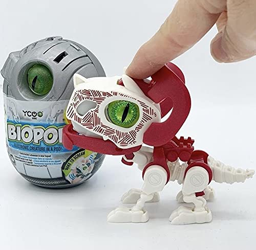 Ycoo Robot Dinosaurio en su Huevo Sorpresa para Construir-Sonido y Efectos de luz-8 Biopods coleccionables Diferentes-9 cm-A Partir de 5 años, 88073, Multicolor, Silverlit