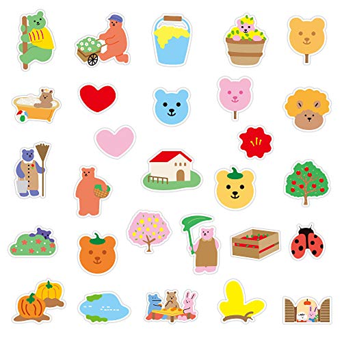 YCYY 50 Korean Versions of Ins Cartoon Cute Bear Doodle Waterproof Sticker Suitcase Notebook Electric Car Helmet Sticker