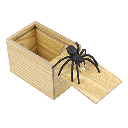 YeahiBaby Caja de Araña de Madera Caja de Broma Regalo para Niños