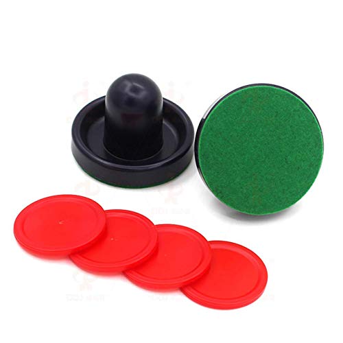 Yeelan Air Hockey Pushers & Pucks set, de gran tamaño, (2 empujadores de la Armada + 2 lints + 4 Red Pucks)