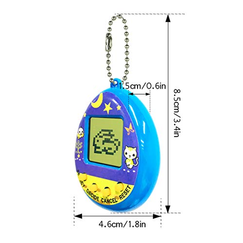 Yeelan Juguetes para Mascotas virtuales Consola de Juegos para Mascotas Digital Máquina de Mano Animales electrónicos con Llavero Rompecabezas de educación temprana Regalo para Niños (Azul)