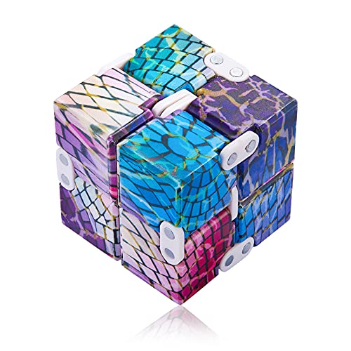 Yetech púrpura Infinity Cube Toy para Adultos y niños,Cubo Anti-estree,Puzzle Cube Durable Exquisito Juguete de descompresión,Alivia El Estrés TDAH Adicción Y La Ansiedad Toy para Adultos