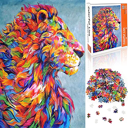 Yetech Puzzle de 1000 Piezas para Adultos,3D Puzzles León de Color,Rompecabezas De Cartón,Obra de Arte de Juego de Rompecabezas para Adultos,Juego de Rompecabezas y Juego Familiar(70x50cm)