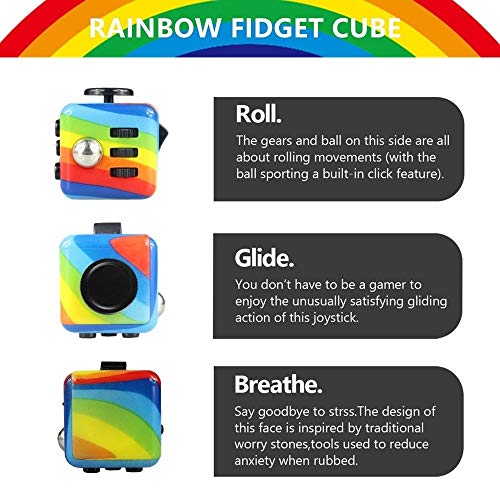 Yetech Rainbow Juguete Antiestrés Stress Cube，Cubo Anti-estrees para niños y Adultos