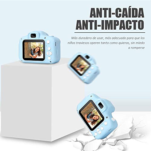 Yicente Cámara Infantil para Niños 1080P HD Cámara Juguete para Niños Selfie Foto Video Cámara Infantil con Tarjeta TF 32GB Video Cámara Digital Regalos para Niños Cámara para Niños Recargable