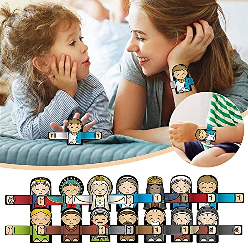 YIDIANIDAN Cartoon Slap Circle Toy, Slap Bracelets Puzzle Cute Cartoon Character Clap Hand Ring, Slap Bracelet for Kids Boys & Girls Birthday Party Supplies Favors, Classroom Exchange G