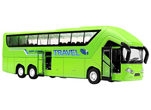 YIJIAOYUN 21cm aleación Diecast vehículos de Juguete Molde con Luces y música / 1:50 Escala Pull-Back Motor Coach Autobús