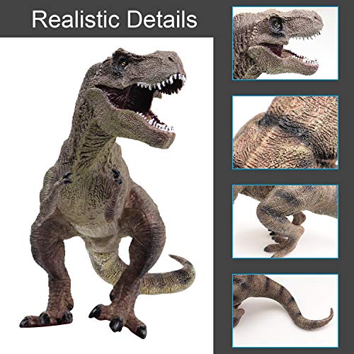 YIJIAOYUN Figura de Dinosaurio Surtido de plástico Grande de 12 Pulgadas Figura de tiranosaurio Verde Rex Toy Modelo Educativo Realista Animal para Niños