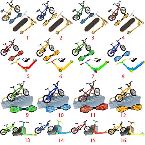 Yiran Finger Bicycle Finger Skateboard Toy Set – Juguete educativo Divertido Scooter de bicicleta para niños Mini Finger Skateboard Set Ligero