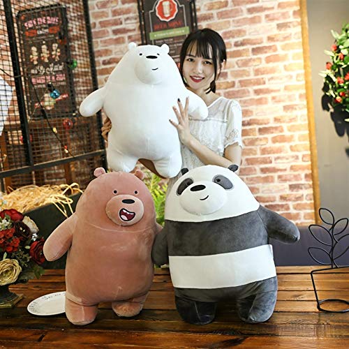 YJTT Anime Dibujos Animados Los Tres Osos Desnudos Muñeca de Peluche Muy Suave Lindo Panda PUSA Polar Oso Tedda Relleno de Peluche Regalos de decoración (Color : Blanco, Talla : 28 30cm)