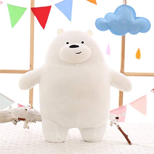 YJTT Anime Dibujos Animados Los Tres Osos Desnudos Muñeca de Peluche Muy Suave Lindo Panda PUSA Polar Oso Tedda Relleno de Peluche Regalos de decoración (Color : Blanco, Talla : 28 30cm)