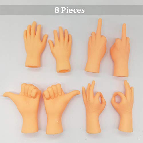 Yolococa Tiny Hands Manos Diminutas Manitas Manos Pequeñas Marionetas de Dedos Dedo Medio Mini Manos para Dedos para Niños Adultos 8 Piezas