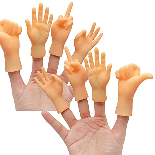 Yolococa Tiny Hands Manos Diminutas Manitas Manos Pequeñas Marionetas de Dedos Dedo Medio Mini Manos para Dedos para Niños Adultos 8 Piezas