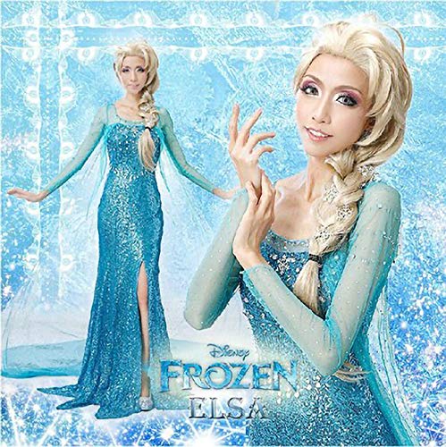 YOSICIL Disfraz Adulto Princesa de Cuento Elsa Costume Princesa Reino de Hielo para Mujer Traje de Fiesta de Navidad Halloween Cosplay Vestido de Princesa Elegante Princesa Halloween S-2XL