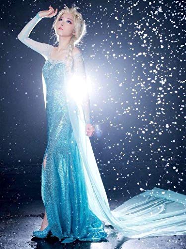 YOSICIL Disfraz Adulto Princesa de Cuento Elsa Costume Princesa Reino de Hielo para Mujer Traje de Fiesta de Navidad Halloween Cosplay Vestido de Princesa Elegante Princesa Halloween S-2XL