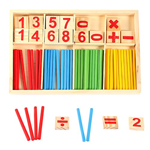 Yosoo Colorido Juguetes de Madera Bloques de Construcción Contando los Palillos de Bambú para Niños, Preescolares Educativos de la Matemáticas