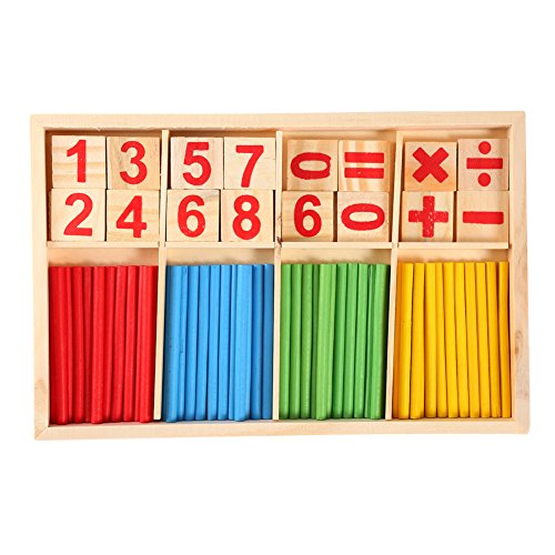 Yosoo Colorido Juguetes de Madera Bloques de Construcción Contando los Palillos de Bambú para Niños, Preescolares Educativos de la Matemáticas