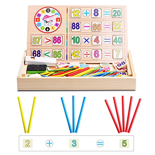 Yosoo Juguetes Bebé Matemáticas Juguetes Caja Madera Operación Digital Dibujo Bloques Educativos Regalo Cumpleaños Niño Aprendizaje Preescolar Aritmética Juego Tabla Multiplicar