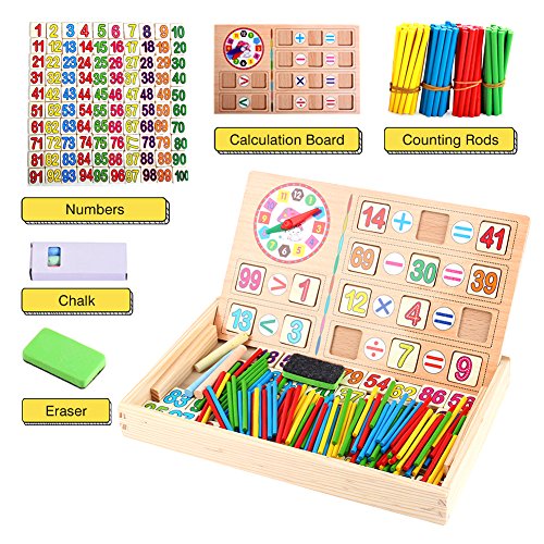 Yosoo Juguetes Bebé Matemáticas Juguetes Caja Madera Operación Digital Dibujo Bloques Educativos Regalo Cumpleaños Niño Aprendizaje Preescolar Aritmética Juego Tabla Multiplicar