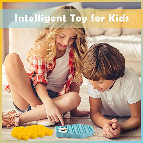 Young & Ming Silicona Sensorial Fidget Juguete Push and Bubble Sensory Toy Autismo Necesidades Especiales Aliviador del Antiestrés del Juguetes para Niños Adultos(Búho Azul)