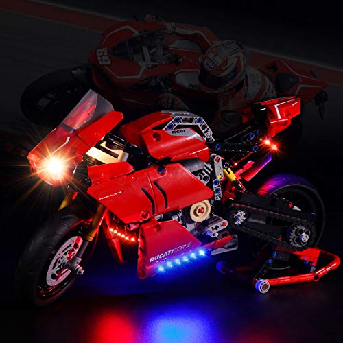 Yovso Juego de iluminación LED para moto Lego 42107 Technic Ducati Panigale V4 R, compatible con Lego 42107 (solo luces LED, no LEGO)