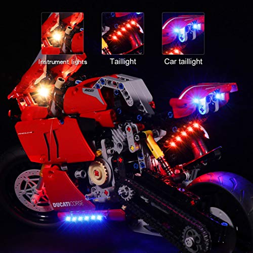 Yovso Juego de iluminación LED para moto Lego 42107 Technic Ducati Panigale V4 R, compatible con Lego 42107 (solo luces LED, no LEGO)