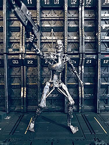 YSJJEFB Action Figures El Terminator T800 T1000 Figura de acción PVC Endoskeleton Futuro Guerrero Mano Mano Mecánico Esqueleto Toys Regalos 18cm playsets (Color : with Box, Size : 6")