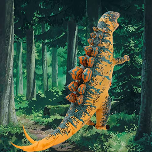 YTWD Disfraz Inflable de Stegosaurus Jurásico Air Blow Up Dinosaur Jumpsuit Fancy Dress Traje para la Fiesta de Disfraces Cosplay Impermeable y Duradero Unisex Dos tamaños para Elegir,Kids