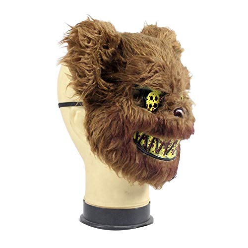 Yuan Ou Máscara Halloween Máscara de Halloween Máscara de Oso Asesino Sangriento Máscara de Terror de Halloween para niños Adultos Suministros de Fiesta Decoración Scary Prop Negro