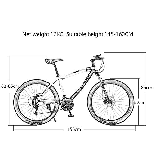 YUCHEN- Bicicleta, 24 pulgadas, bicicleta de montaña, tenedor Suspensión, Bicicleta for adultos, Bicicletas for niños y niñas Bicicleta Variable Variable Amortiguador Atresación de choques Alto Carbon