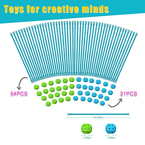 YUDOXN Kits de construcción con Palos, un magnífico Juguete de Regalo para niños y niñas de 3 a 12 años con el Que Construir túneles, Tienda de campaña, Torres, etc con un Total de 85 Piezas