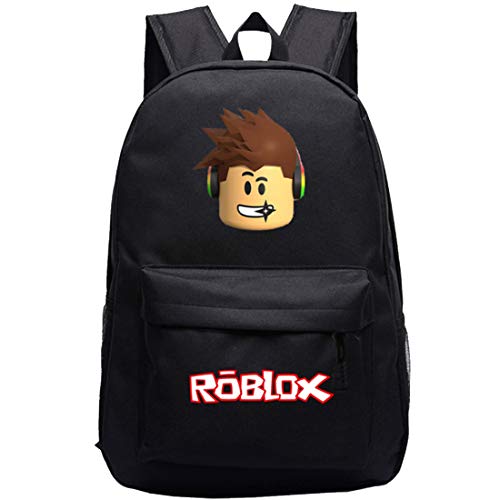 YUESEN Roblox Mochilas Negro Mochila de Gran Capacidad Infantiles Mochila de Ocio Bolsa de Viaje Mochila al Aire Libre Escolar Caricatura Impresa Mochila Adecuado Para Niños y Niñas.