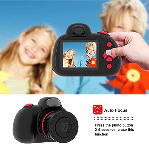 YunLone Cámara SLR para niños, cámara Digital de 28MP, Video de Alta definición de 1080P, cámara para Selfies para niños, con Tarjeta Micro SD de 32GB, Pantalla de 2.4 Pulgadas, Negro