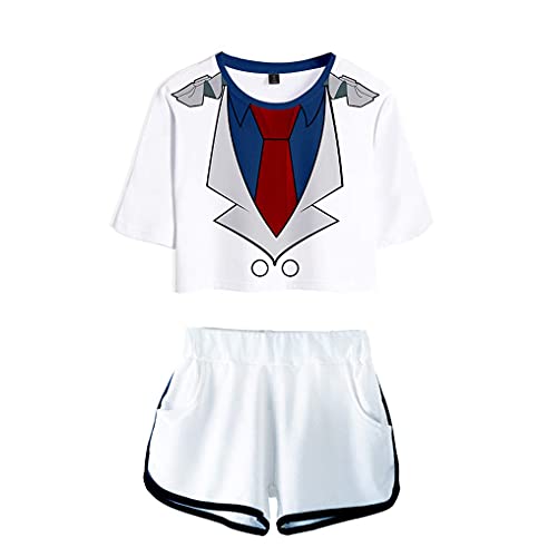 YUNZHONG Detective Conan Anime Cosplay Disfraz Juvenil Personaje Pantalones Cortos Camiseta Conjunto Ropa Deportiva Camisa Jerseys-C_L