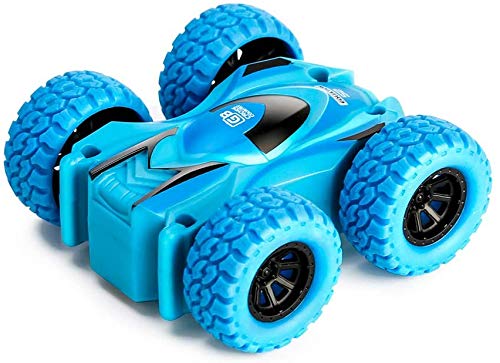 YuWei Smart Kids Pull-Back Friction Toy Cars, Doble Cara para Empujar Y Caminar, Acrobacias Giratorias, VehíCulos Todoterreno, Juguetes para NiñOs Y NiñAs De 3 A 8 AñOs, Regalo (Paquete De 4)