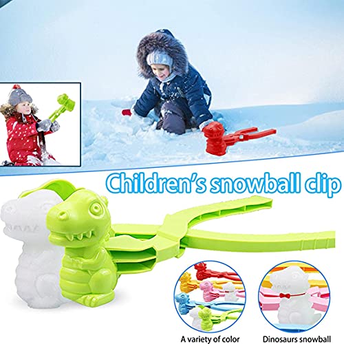 YWSM 5PCS Snowball Maker Toys - Dinosaur Shaped Snow Snowball Maker Clip,Dinosaur Shaped Snow Sand Mold Tool Winter Kids Outdoor Toys, for Kids Snow Ball Fights