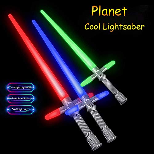 Y&Z Espada Laser Star Wars, Tipo telescópico Sable de luz electrónica, Fuerza Despierta con Efectos de Sonido Toy Toy Light Sable, 39~72cm Cumpleaños de cumpleaños Halloween, Blue