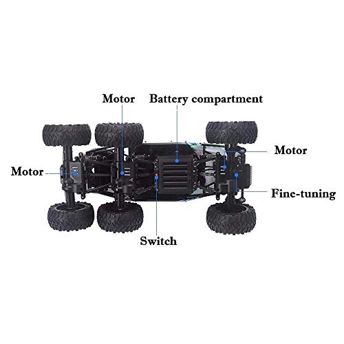 ZAKRLYB Coche Gigante RC, 1/10 pies Grandes 4WD Off Road RC Hobby Electric Fast Rock Crawler Monster Truck, Buggy de Carreras de Alta Velocidad, Vehículo controlado por Radio de 2.4GHz