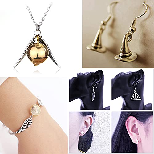 Zaky 10 piezas Juego de Collares con Forma de Serpiente Dorada para los Fans Conjunto de Aretes con Aretes de colección de Regalos mágicos para Cosplay joyería para Mujer y niña