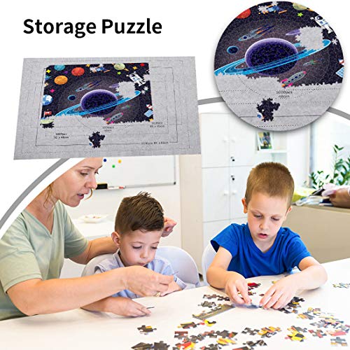 Zaloife Tapete Puzzle 1500 Piezas, Guarda Puzzle, Puzzle Roll Mat, Accesorios para Puzzles, Base Puzzle, Fieltro Tapiz Puzzle, Estera de Rompecabezas Portátil, Puzzle Alfombrilla Gris