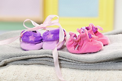 Zapf Creation Baby Born 822098, Zapatos accesorios para muñeca, 130 mm x 51 mm, color Rosa y Violeta, 2 unidades