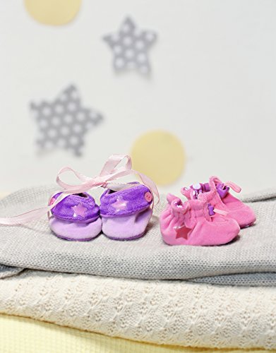 Zapf Creation Baby Born 822098, Zapatos accesorios para muñeca, 130 mm x 51 mm, color Rosa y Violeta, 2 unidades