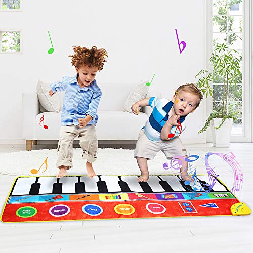 Zayaa Alfombra de Juego de música de Piano, Juguetes educativos tempranos para niños, Alfombrilla de Baile con Teclado de Piano, Alfombra de Juguete Musical para niños