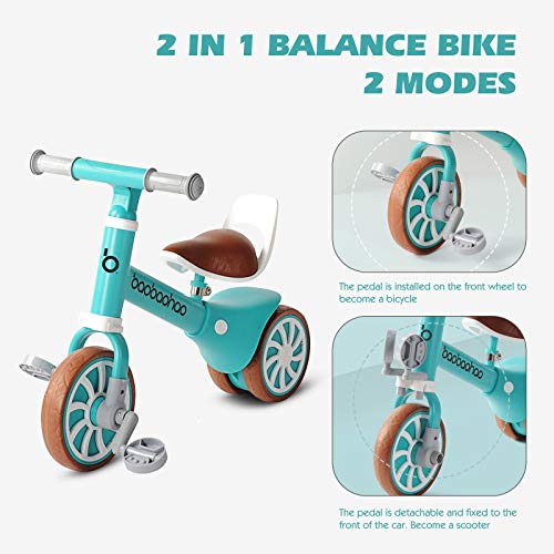 Zeroall 2 en 1 Bicicleta sin Pedales Bicicleta de Equilibrio con Pedales Desmontables,Bebes Bicicleta Baby Balance Bicicleta para Niños/Niñas 10-36 Meses Caminar Indoor|Outdoor(Azul)