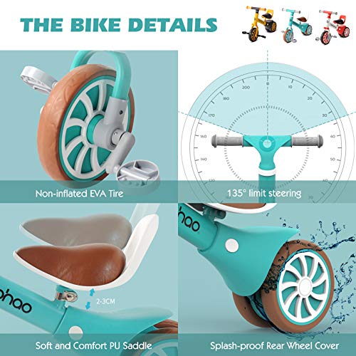 Zeroall 2 en 1 Bicicleta sin Pedales Bicicleta de Equilibrio con Pedales Desmontables,Bebes Bicicleta Baby Balance Bicicleta para Niños/Niñas 10-36 Meses Caminar Indoor|Outdoor(Azul)