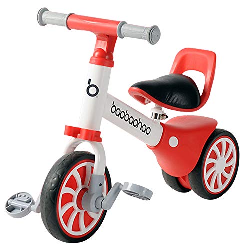 Zeroall 2 en 1 Bicicleta sin Pedales Bicicleta de Equilibrio con Pedales Desmontables,Bebes Bicicleta Baby Balance Bicicleta para Niños/Niñas 10-36 Meses Caminar Indoor|Outdoor(Rojo)