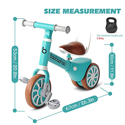 Zeroall 2 en 1 Bicicleta sin Pedales Bicicleta de Equilibrio con Pedales Desmontables,Bebes Bicicleta Baby Balance Bicicleta para Niños/Niñas 10-36 Meses Caminar Indoor|Outdoor(Rojo)