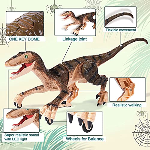 ZHYX Juguete de Dinosaurio a Control Remoto, Juguetes de Dinosaurio para Caminar y rugir, Juguete de simulación de Dinosaurios,Blue